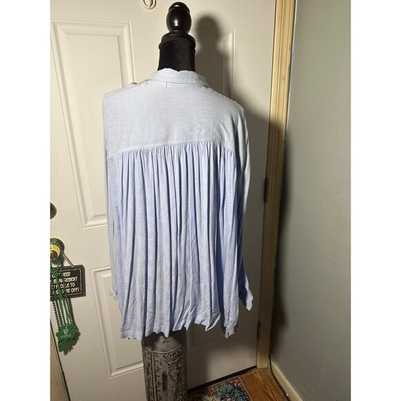 Free People Light Blue Button Down Shirt - Picture 3 of 5